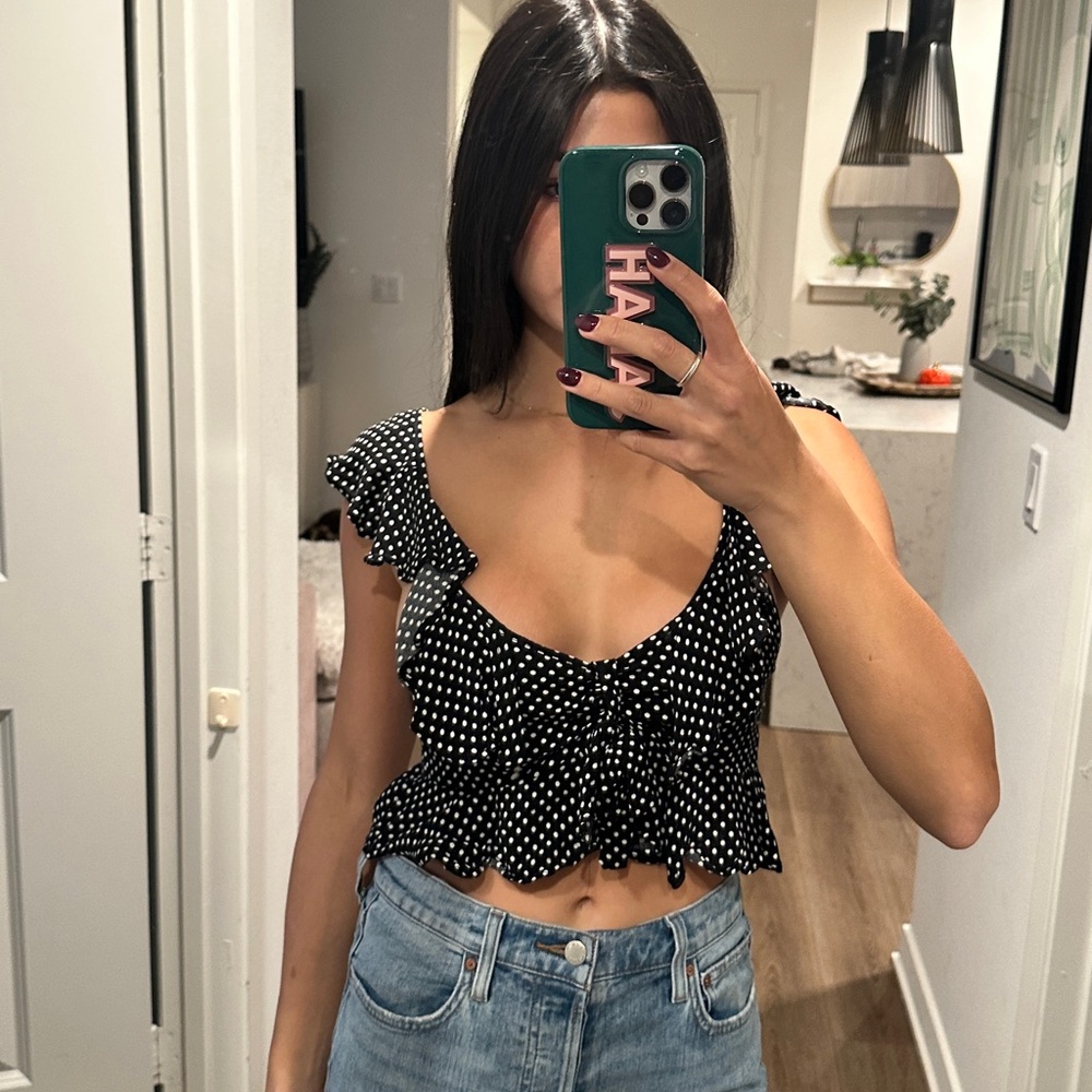Top shop crop flowy tank top blouse